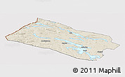 Shaded Relief Panoramic Map of Arjeplog Kommun, cropped outside