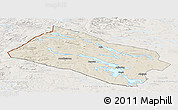 Shaded Relief Panoramic Map of Arjeplog Kommun, lighten