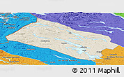 Shaded Relief Panoramic Map of Arjeplog Kommun, political outside