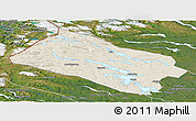 Shaded Relief Panoramic Map of Arjeplog Kommun, satellite outside