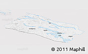 Silver Style Panoramic Map of Arjeplog Kommun, single color outside