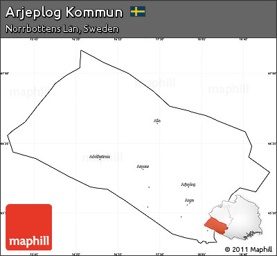 Blank Simple Map of Arjeplog Kommun, cropped outside