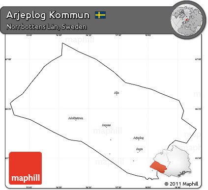 Blank Simple Map of Arjeplog Kommun, cropped outside