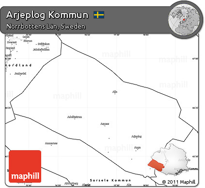 Blank Simple Map of Arjeplog Kommun