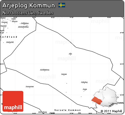 Blank Simple Map of Arjeplog Kommun