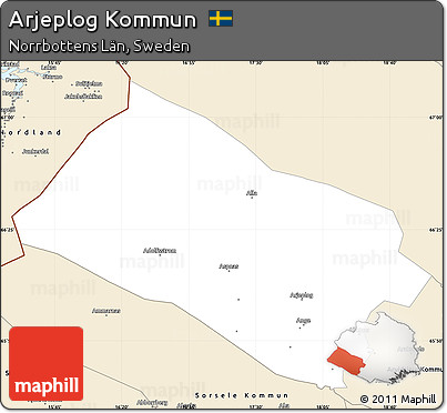 Classic Style Simple Map of Arjeplog Kommun