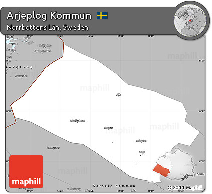 Gray Simple Map of Arjeplog Kommun