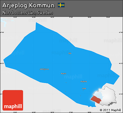 Political Simple Map of Arjeplog Kommun, single color outside