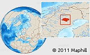 Shaded Relief Location Map of Arvidsjaur Kommun