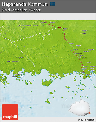 Physical 3D Map of Haparanda Kommun
