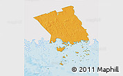 Political 3D Map of Haparanda Kommun, single color outside