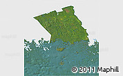 Satellite 3D Map of Haparanda Kommun, single color outside