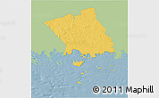 Savanna Style 3D Map of Haparanda Kommun, single color outside