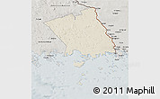 Shaded Relief 3D Map of Haparanda Kommun, semi-desaturated