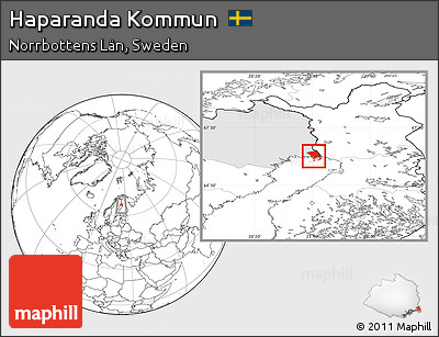 Blank Location Map of Haparanda Kommun, highlighted parent region
