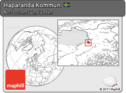 Blank Location Map of Haparanda Kommun, highlighted parent region
