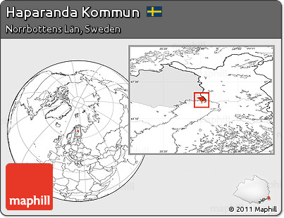 Blank Location Map of Haparanda Kommun, highlighted parent region