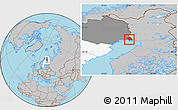 Gray Location Map of Haparanda Kommun, highlighted country, highlighted parent region