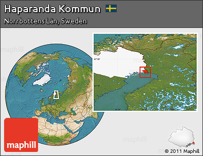Satellite Location Map of Haparanda Kommun, highlighted parent region