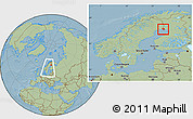 Savanna Style Location Map of Haparanda Kommun, within the entire country, hill shading