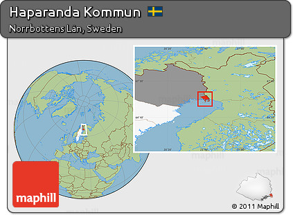 Savanna Style Location Map of Haparanda Kommun, highlighted country, highlighted parent region