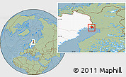 Savanna Style Location Map of Haparanda Kommun, highlighted country, hill shading