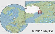 Savanna Style Location Map of Haparanda Kommun, highlighted parent region, hill shading