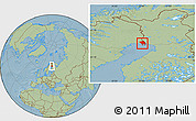 Savanna Style Location Map of Haparanda Kommun, hill shading