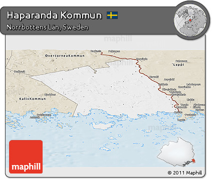 Classic Style Panoramic Map of Haparanda Kommun