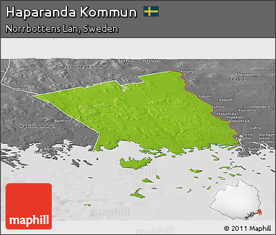 Physical Panoramic Map of Haparanda Kommun, desaturated