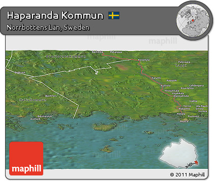 Satellite Panoramic Map of Haparanda Kommun