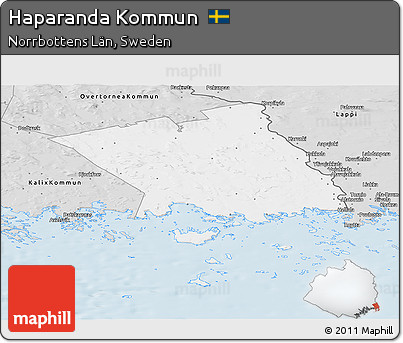 Silver Style Panoramic Map of Haparanda Kommun