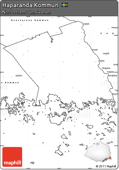 Blank Simple Map of Haparanda Kommun