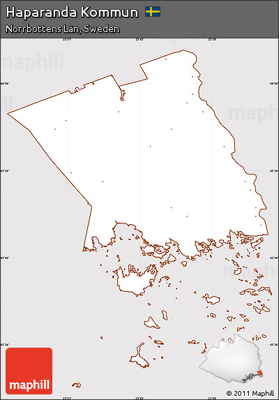 Classic Style Simple Map of Haparanda Kommun, cropped outside