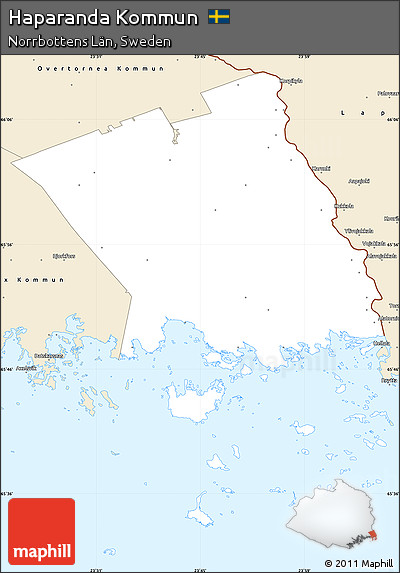 Classic Style Simple Map of Haparanda Kommun