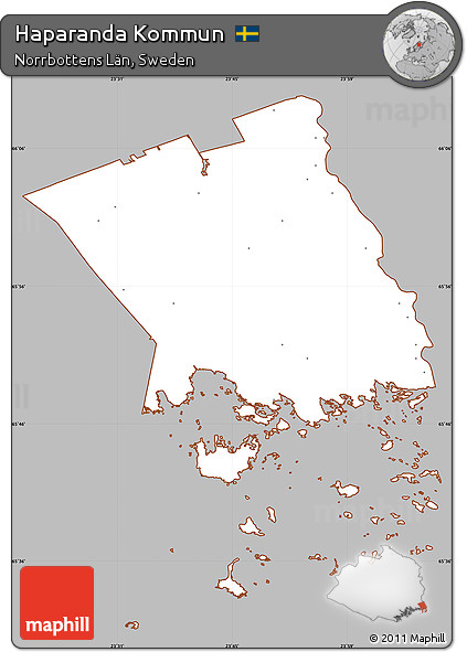 Gray Simple Map of Haparanda Kommun, cropped outside