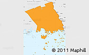 Political Simple Map of Haparanda Kommun, single color outside, borders and labels