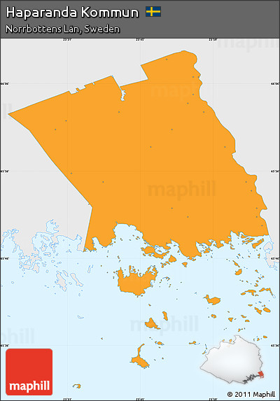 Political Simple Map of Haparanda Kommun, single color outside