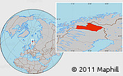 Gray Location Map of Kiruna Kommun