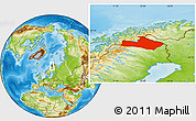Physical Location Map of Kiruna Kommun