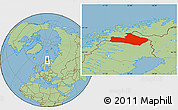 Savanna Style Location Map of Kiruna Kommun