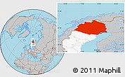 Gray Location Map of Norrbottens Län, highlighted country