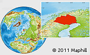 Physical Location Map of Norrbottens Län