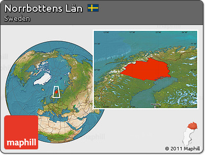 Satellite Location Map of Norrbottens Län