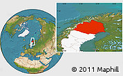 Satellite Location Map of Norrbottens Län, highlighted country