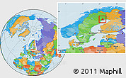 Political Location Map of Lulea Kommun, within the entire country