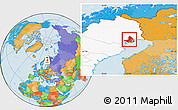 Political Location Map of Lulea Kommun, highlighted country