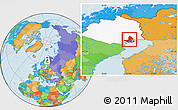 Political Location Map of Lulea Kommun, highlighted parent region