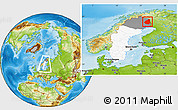 Physical Location Map of Pajala Kommun, highlighted country, highlighted parent region, within the entire country