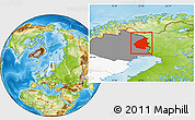 Physical Location Map of Pajala Kommun, highlighted country, highlighted parent region